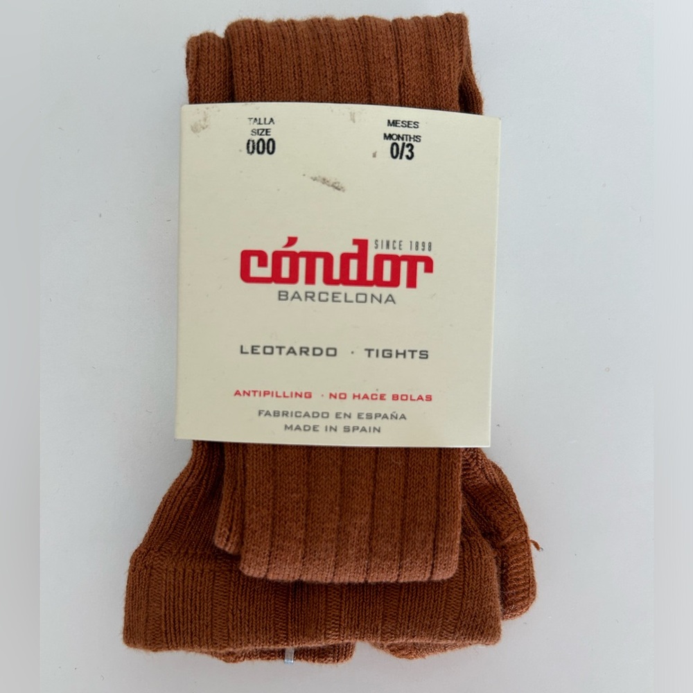 Cóndor Barcelona Ribbed Baby Tights size 0/3 Months
